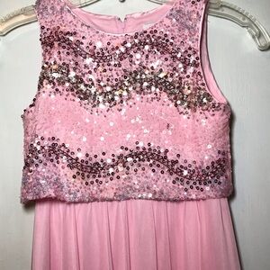 Rare Editions Pink Sequin Formal Dress